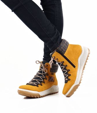 Rieker dámske trendy členkové topánky - žlté