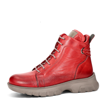 Robel dámske kožené členkové topánky - červené