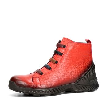 Robel dámske kožené členkové topánky na zips - červené